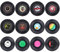 Litensh 12 Stück Retro CD Vinyl Schallplatte Untersetzer Lustig rutschfeste Gummi Getränkeuntersetzer Schallplatten Isolierte Runde Tee Kaffee Tasse Getränke Matten R (M3 Muster 12 Stück)