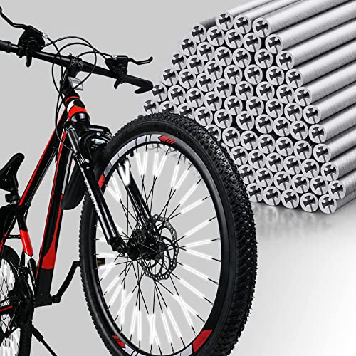 Bike Spoke Reflector, 48Pcs 360° Visibility Bike Spoke Reflectors, Waterproof Bicycle Reflective Clips Warning Spoke Lights Covers- Fit for Mountain and Road Bikes (1.9-2.4mm)