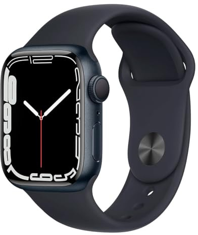 Apple Watch Series 7 (GPS, 45mm) Midnight Aluminum Case with Midnight Sport Band (Renewed)