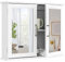 COSTWAY Spiegelschrank Badezimmer, Badschrank mit Spiegel, Badezimmerspiegel, Badezimmerschrank, Hängeschrank Badmöbel, Badezimmerspiegelschrank, 60 x 50 x 14,5 cm