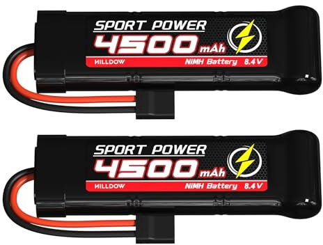 8.4V NiMH Battery 4500mAh with Traxas Connector NiMH RC Battery for 1/8 1/10 RC Car Trucks Remote Control Vehicles LKW Buggy Boats (2 Packs)