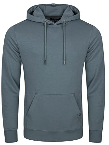 riverso Herren Kapuzenpullover RIVTheo Hoodie Sweatshirt Pullover Kapuze Kängurutaschen Regular Fit Einfarbig Baumwolle Blau 5XL, Größe:5XL, Farbe:Turbid Blue