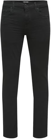 ONLY & SONS Herren Jeans ONSLOOM Black DCC 0448 - Slim Fit - Schwarz - Black, Größe:36W / 36L, Farbvariante:Black Denim 22010448