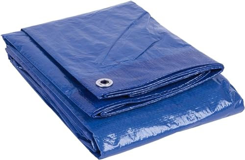 ZYBUX - Heavy Duty Tarpaulin Waterproof Cover Tarp Ground Camping Sheet Tent (BLUE, 3 x 3.6m)