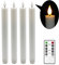 Yme LED Kerzen mit Timer und Fernbedienung, Batteriebetrieben Stabkerzen mit Echtwachs Warm Weiß Licht für Weihnachten Kerzenhalter Hochzeit Deko Adventskranz 4er Set