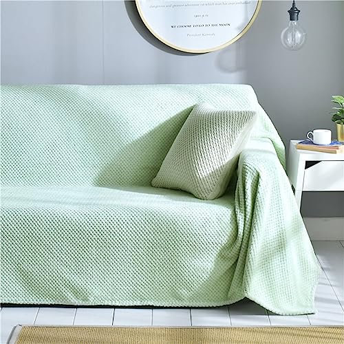 Homxi Couchbezug Eckcouch 2 Sitzer,200x150CM,Sofabezug Einfarbig Couch Überzug Plüsch Sofa-Handtuch Grün Sofahusse