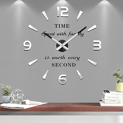 Vangold Moderne Mute DIY große Wanduhr 3D Aufkleber Big Wanduhren für Home Office Decor Geschenk