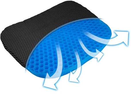 Aidapt Gel Support Cushion.Double Honeycombe Design,Breathable Air Flow,Office Chair,Wheelchair,Eggcrate Chair,Car Soft Sitter Cushion,Pressure Relief,Coccyx Pain,Washable Cover
