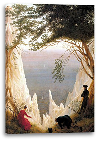 Leinwandbild (30x40cm) Caspar David Friedrich: Kreidefelsen auf Rügen, Leinwand auf Keilrahmen gespannt und fertig zum Aufhängen, hochwertiger Kunstdruck aus deutscher Produktion