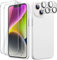 JETech 5 in 1 Silikon Hülle für iPhone 14 6,1 Zoll, mit 2 Stück Schutzfolie und Kameraschutz, Full Screen Panzer Schutz Glas Folie Displayschutz Kamera, Stoßfest Handyhülle (Polarstern)