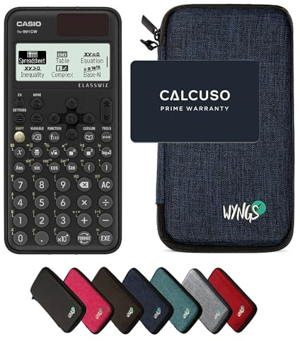 Casio fx-991CW ClassWiz inkl. WYNGS Schutztasche Blau - Wissenschaftlicher Taschenrechner - Basic Set