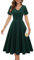 Bridesmay Women's Semi-Formal Fit and Flare Dress for Wedding Party, Church, Cocktail - Flowy Modest Dark Green L