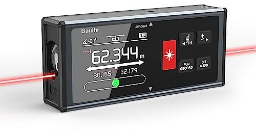 Télémètre Laser Bilatéral, Bauihr 393ft/120M Rechargeable Mesure Laser avec écran LCD Rétro-éclairé, Capteur d'angle Mesurede Unités Commutables,Pythagore, Mesure Surface et Le Volume