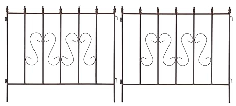ESTEXO Schmuckzaun Metallzaun Gartenzaun 72x67 cm Zaunelemente 2er Set Rost Edelrost erweiterbarer Zaun