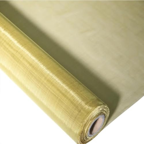 Kupfergewebe, Kupfersiebgewebe, Drahtgeflecht, Kupferblechgeflecht, Drahtgeflecht, Abschirmgewebe, Filter, Kupfer, elektromagnetische Abschirmung (Farbe: Messing, 80 Mesh, Größe: 1 x 1 m)