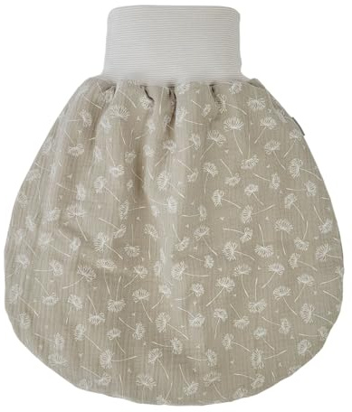Lilakind“ Baby Musselin Strampelsack | Kleinkind Musselin Schlafsack | Made in Germany Pusteblumen Sand Gefüttert 0-6 Monate