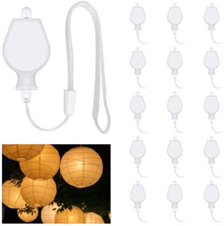 15 Stück Mini LED Ballonlichter, Warmweiß, LED Laternenlichter mit Batterie, mit Seil, Batterie Kann Ersetzt Werden, für Papierlaterne, Halloween, Weihnachten, Hochzeit, Party Lichter Dekoration