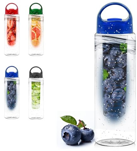 aichiw Bouteille d'eau isotherme avec infuseur de fruits - Bouteille d'eau sans BPA, réutilisable avec infuseur facile à nettoyer, idéale pour le gymnase, le sport et l'extérieur(Bleu)