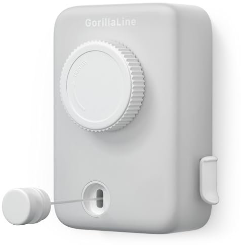 GorillaLine Max - Retractable Washing Line - Clothes Lines for Outside - Extendable Washing Line Rope 4.2m - Indoor and Outdoor Clothes Line - Max Tighten with GorillaGrip