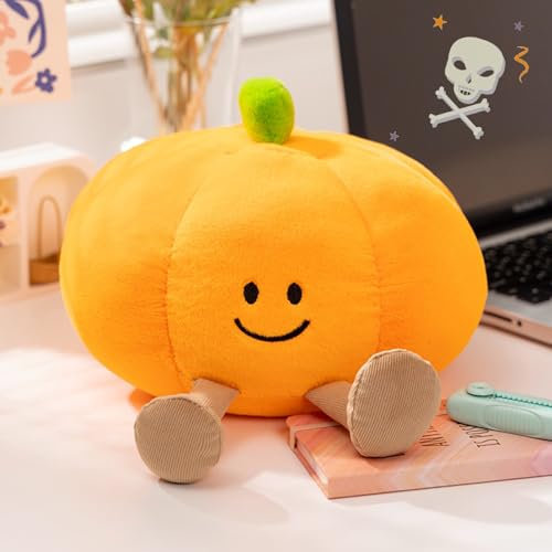 Xevinas Halloween Geist & Kürbis Kissen | Kuscheltier aus Ultraweichem Kurzplüsch Und PP-Baumwollfüllung | Party Deko