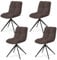 Juskys Drehstuhl Dallas Cord 4er Set - Esszimmerstühle, drehbar, Cord Bezug, Stuhl 120 kg belastbar, Stühle, Esszimmer, Esszimmerstuhl - Braun