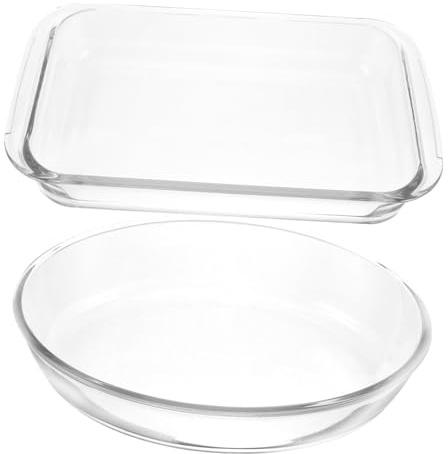 Alipis 2pcs BBQ Grill Pan Baking Dish Glass Material for Outdoor Grilling Scenarios Use As Baking Roasting Pan for Glass Dishes and Casserole Preparations