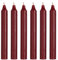 6er Pack Rustikale Stabkerzen H:18 cm Ø:2,2 cm Brenndauer 8 Stunden Tafelkerzen, Farbe:Bordeaux
