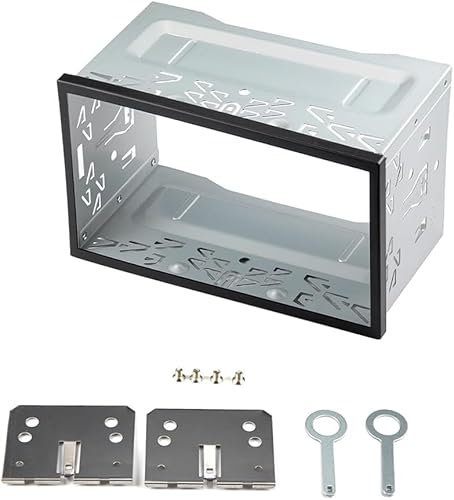 GEARCELL Double DIN Car Stereo Cage, Double DIN Cage Metal for Car Radio, Double DIN Installation Slot, Car Stereo Radio Mounting Frame, for Most Double DIN Car Audio(Inner size 17.5*10cm)