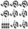 MAYOKIAAR 8Pcs Curved Shower Door Rollers,23mm Shower Door Wheels With 8Pcs Anti-Collision Block & 8Pcs Screw,Anti Collision Block Double Wheel Replacement Shower Door Roller,Easy to Move & Low Noise