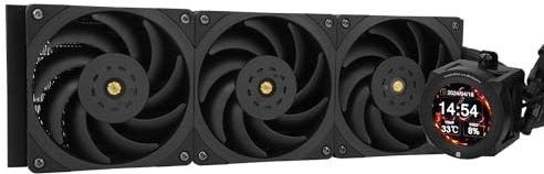 TR-CORE VISION 360 Black CPU Water Cooler with PWM Fan, 2150RPM Speeds,IPS LCD Screen with 480 * 480 Resolution,Liquid CPU Cooler,for AM5/Intel LGA1851/1700,2.1inch Display Screen