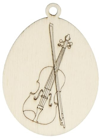 Osterei Instrument | Anhänger für Ostern aus Pappelholz (Geige)