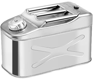 DVTFRUI Profi Kraftstoff-Kanister Polierte Edelstahl Benzinkanister Mit Katheter Kraftstoffkanister Explosionsgeschützter Reservekanister Tragbarer Kraftstofftank,10L