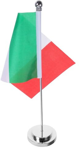 OFFSCH Bandiera Piccola Da Tavolo in Poliestere Mini Bandiera Italiana Con Supporto Decorazione Per Feste A Tema Italiano Bandierine Da Tavolo Set Di Bandierine