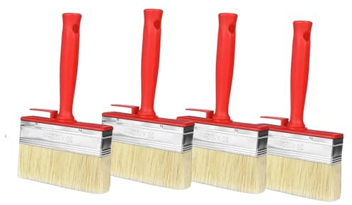 4 Stück Flächenstreicher, Lasurpinsel, Wandpinsel, für Lasuren,LöSemittelhaltige Lacke, Holzöl Rot(120mmx30mm)