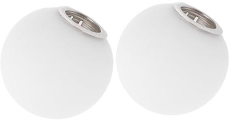2 Stück Kugellampenschirm aus Weißem Glas 80mm für G9-glühbirnen | Ersatzlampenschirm, Kugelförmige Ausführung, für Pendel und Deckenleuchten in Wohn und Essräumen