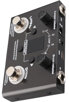 VGEBY Drum-Loop-Effektpedal mit Langer Aufnahmezeit, 4 Speicherplätzen, Metallpedal für Musikbegeisterte, Schwarz