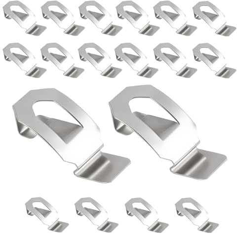 18 Clips Métalliques pour Cadre Photo, Attaches de Fixation pour Plaque Arrière, Pince à Ressort Tournante 26x12 mm, Matériel de Fixation pour Cadres, Argent