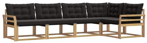 vidaXL Outdoor-Sofagarnitur mit Kissen 5 pcs Weiß und Schwarz, Moderne Gartenmöbel, Sofa-Kollektion und robuste Terrassenbestuhlung, gemütliche Lounge-Einheit