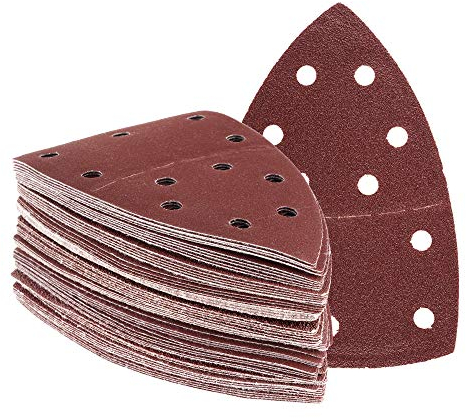 Klett Prio-Schleifdreiecke 100 Blatt, Korn 60, 105x152 mm mit 11-Loch, für Multischleifer und Dreieckschleifer, grobes Schleifpapier, Schleifscheiben-Set, Multimaster