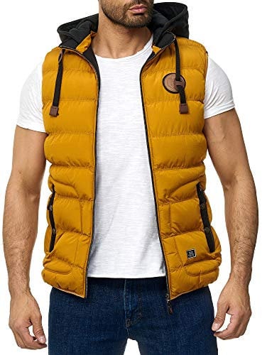 Blackrock Herren Outdoor-Weste - Slim-Fit - Abnehmbare Kapuze und Stehkragen - Moderne Stepp-Weste - Mustard M