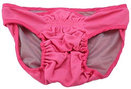 Hundewindeln für Hündinnen, Waschbar Schutzhose Hundewindeln Robuste und Wiederverwendbare Hund Hygieneunterhose aus Baumwolle mit Magictape für Weibliche Haustiere Hunde Welpen(rosa XS)