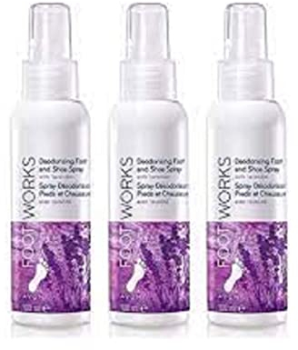 Avon Foot Works Deodorierendes Fuß- und Schuhspray mit Lavendel, 100 ml (300 ml), 3 Stück