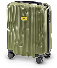 CRASH BAGGAGE Gestreifter Trolley-Koffer, Oliv/Blatt für mich (Leaf It to Me), Small