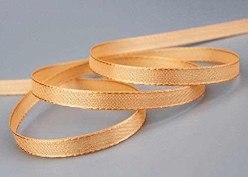 finemark 50 m x 8 mm TAFTBAND APRICOT Dekoband Geschenkband Stoffband Tischdeko Hochzeit Ostern Schleifenband Visco TAFT Kartengestaltung Basteln schmal für kleine Schleifen