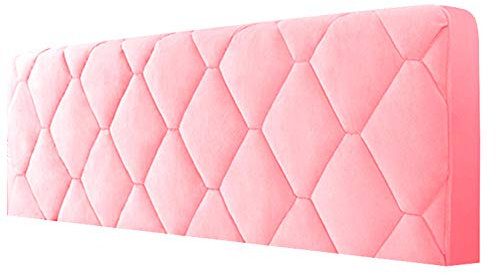 WYJHNL Copri Testata Letto, Copertura Testata Letto Matrimoniale/Singolo Imbottito Fodera Elastica Protezione A Tinta Unita Copertura Decorazione Camera Letto Antipolvere Cover Rosa 180x73cm