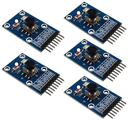 HALJIA 5PCS Five Direction Navigation Button 5D Joystick Independent Keyboard Module Compatible with 5D Rocker Joystick MCU AVR Game Arduino Joystick Module Accessory