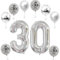 Haosell XL Folienballon 30 Geburtstag, Zahl 30 Silber, Luftballons Zahl 30, 30 Stück, 32 Folienballon, Party Dekoration für Erwachsene und Kinder, Unisex, Freunde und Familie