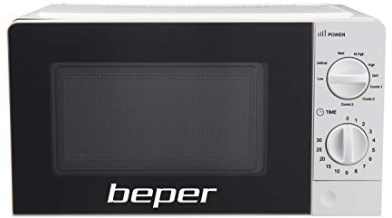 BEPER P101FOR001 Forno Microonde 20 Litri - Microonde Piccolo con Timer, Gill e 5 Livelli di Potenza