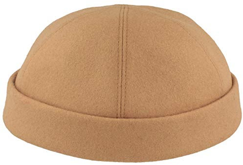 Bullani Docker-Cap Docker-Mütze Seemannsmütze aus 100% Wolle Bequem Hautverträglich 60 Beige