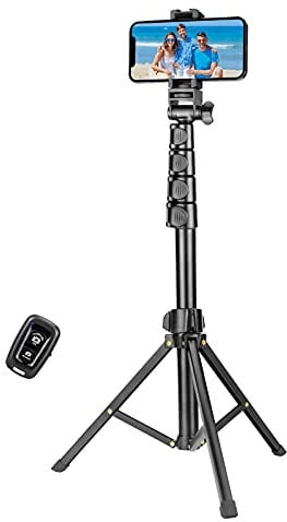 YOTOCversion 1.7 Meter/67 inch Phone Tripod Stand & Bluetooth Selfie Stick Tripod, Cellphone Tripod with Bluetooth Remote, Compatible with iPhone 16/15/14/13/12/12 pro/11/11pro/8